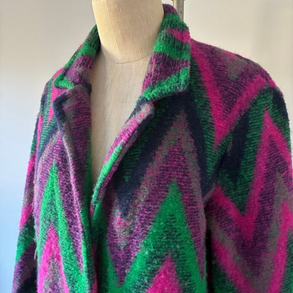 Vilagallo Yana Zig Zag Wool-Blend Women's Coat - Picture 2 of 11